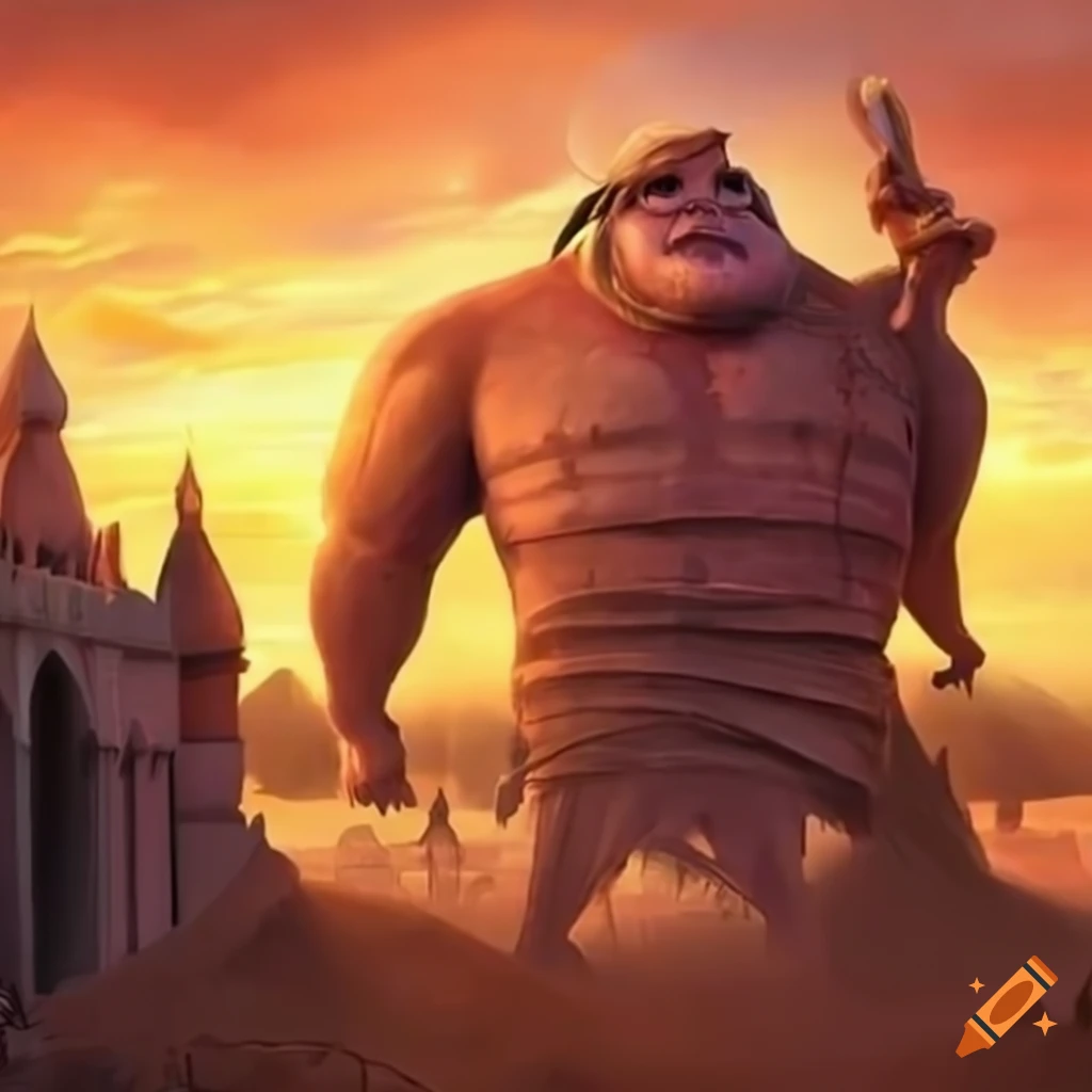 illustration of the Giant of Kandahar in Disney style