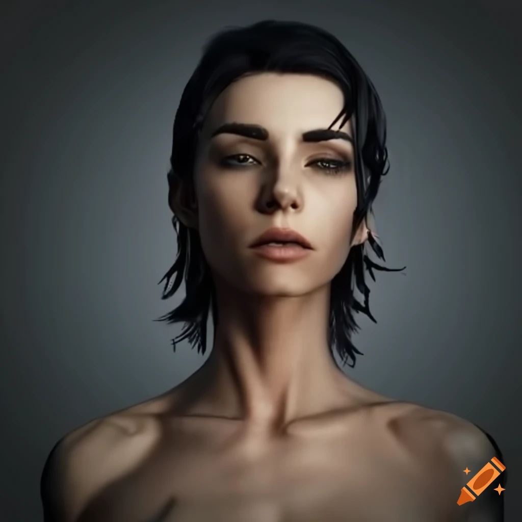 character design of a strong, black-haired woman