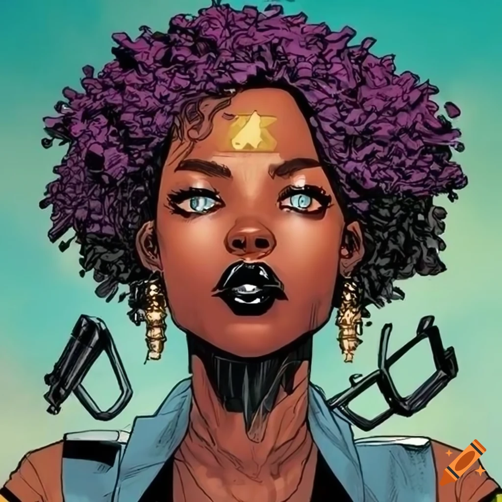 Solarpunk Comic Book Cover Featuring A Black Woman Detective On Craiyon