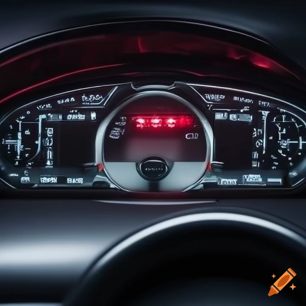 White car dashboard audio head unit on Craiyon