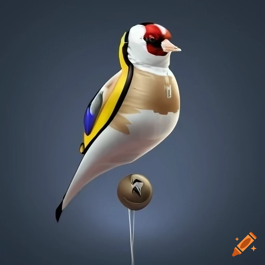 detailed illustration of a king european goldfinch bird