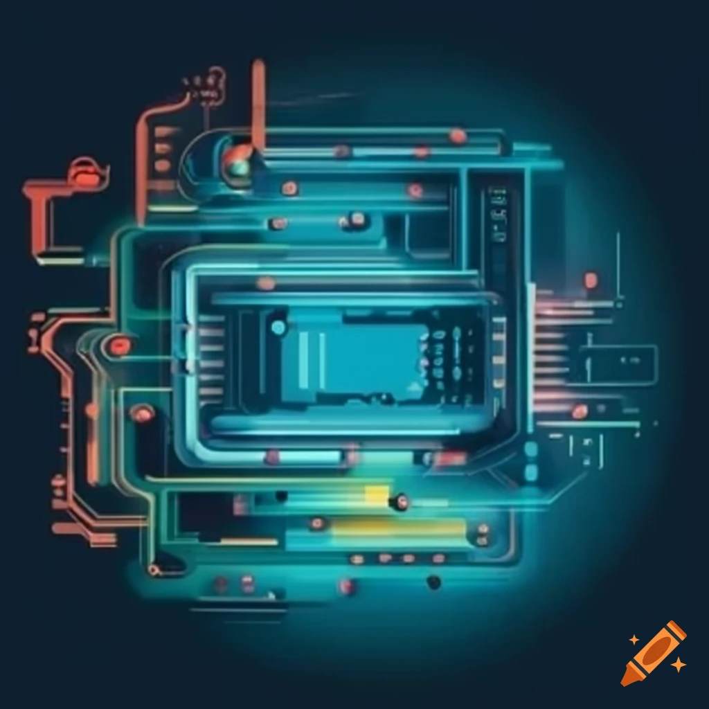 Computer Circuit Diagram On Craiyon
