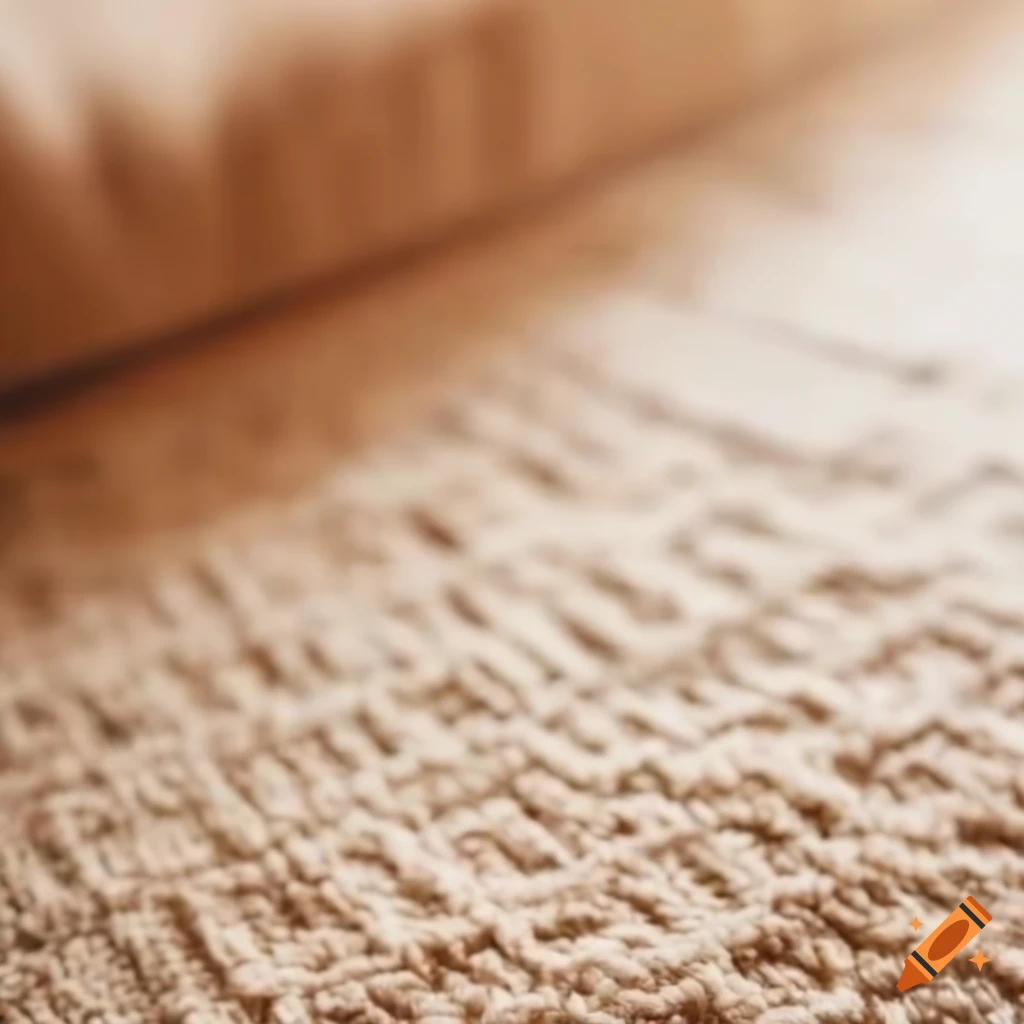 Zoomed out shot of a room with a textured rug on Craiyon
