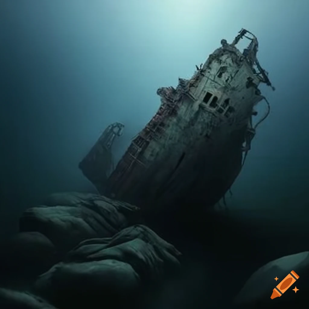 shipwreck in the ocean