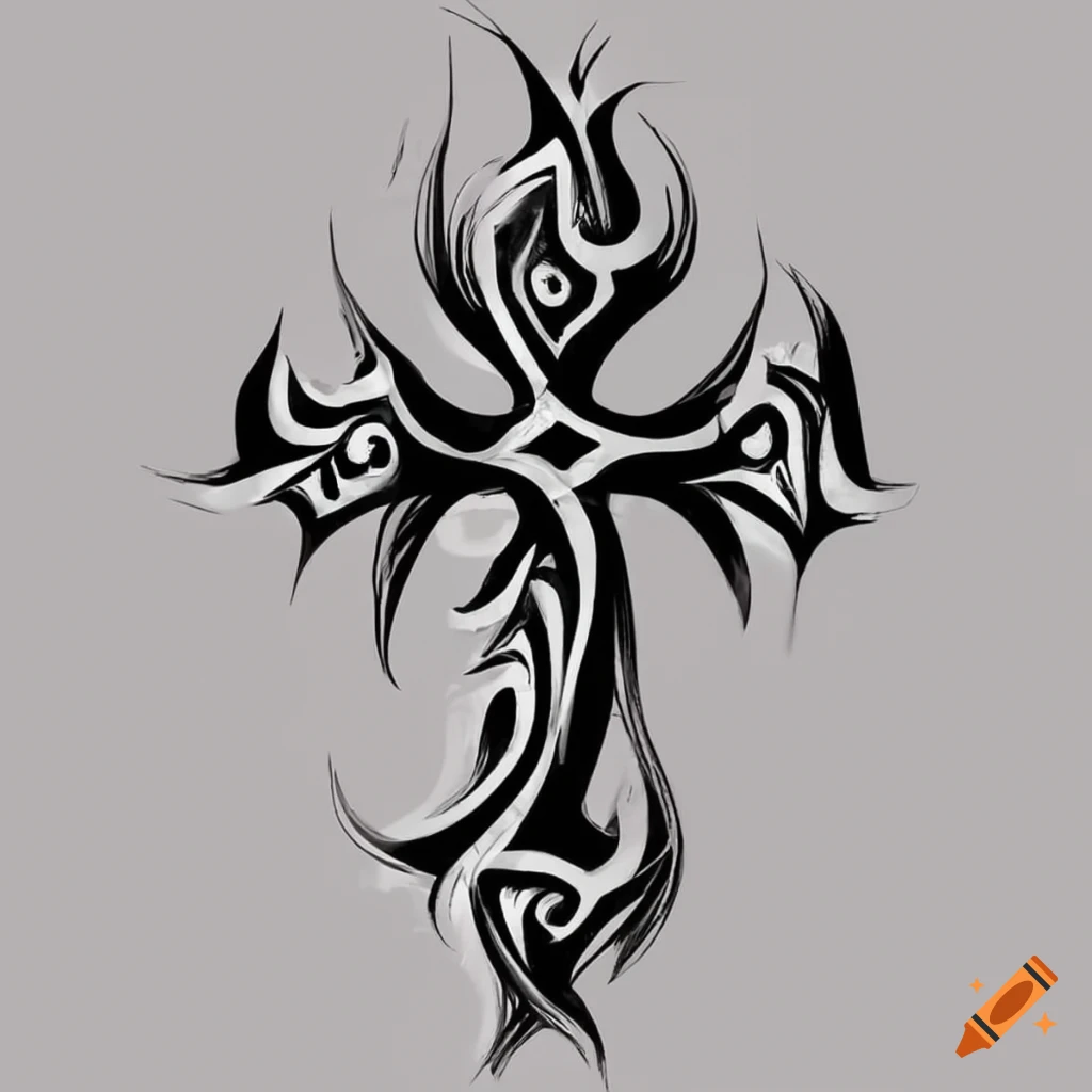 Tribal tattoo with sword Royalty Free Vector Image