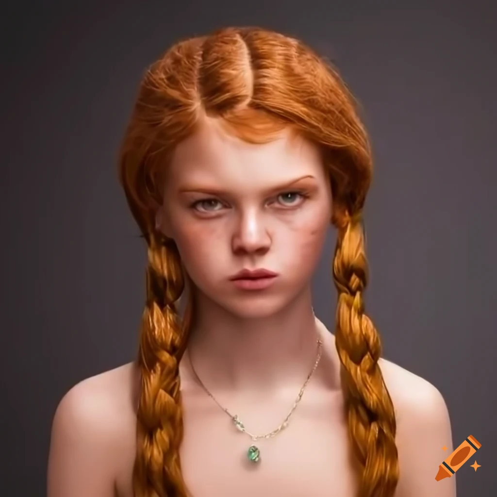 Portrait of a girl with colorful hair and unique features on Craiyon