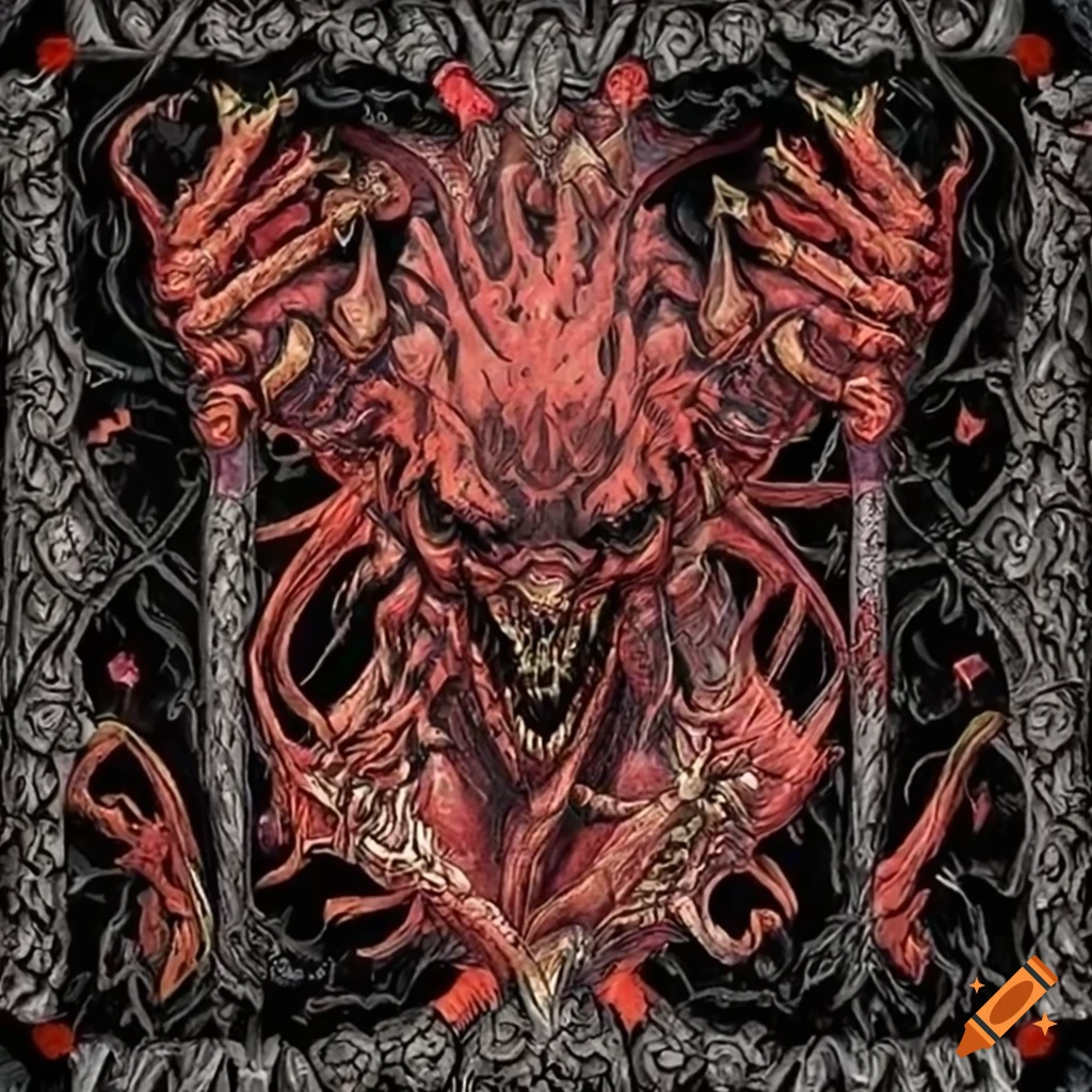 banner with demonic claws