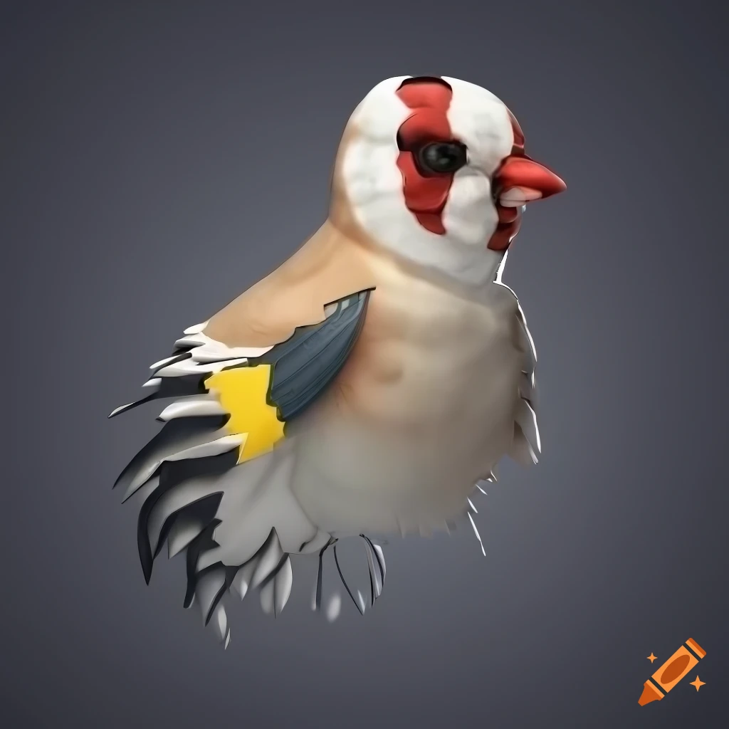 detailed illustration of a king european goldfinch bird