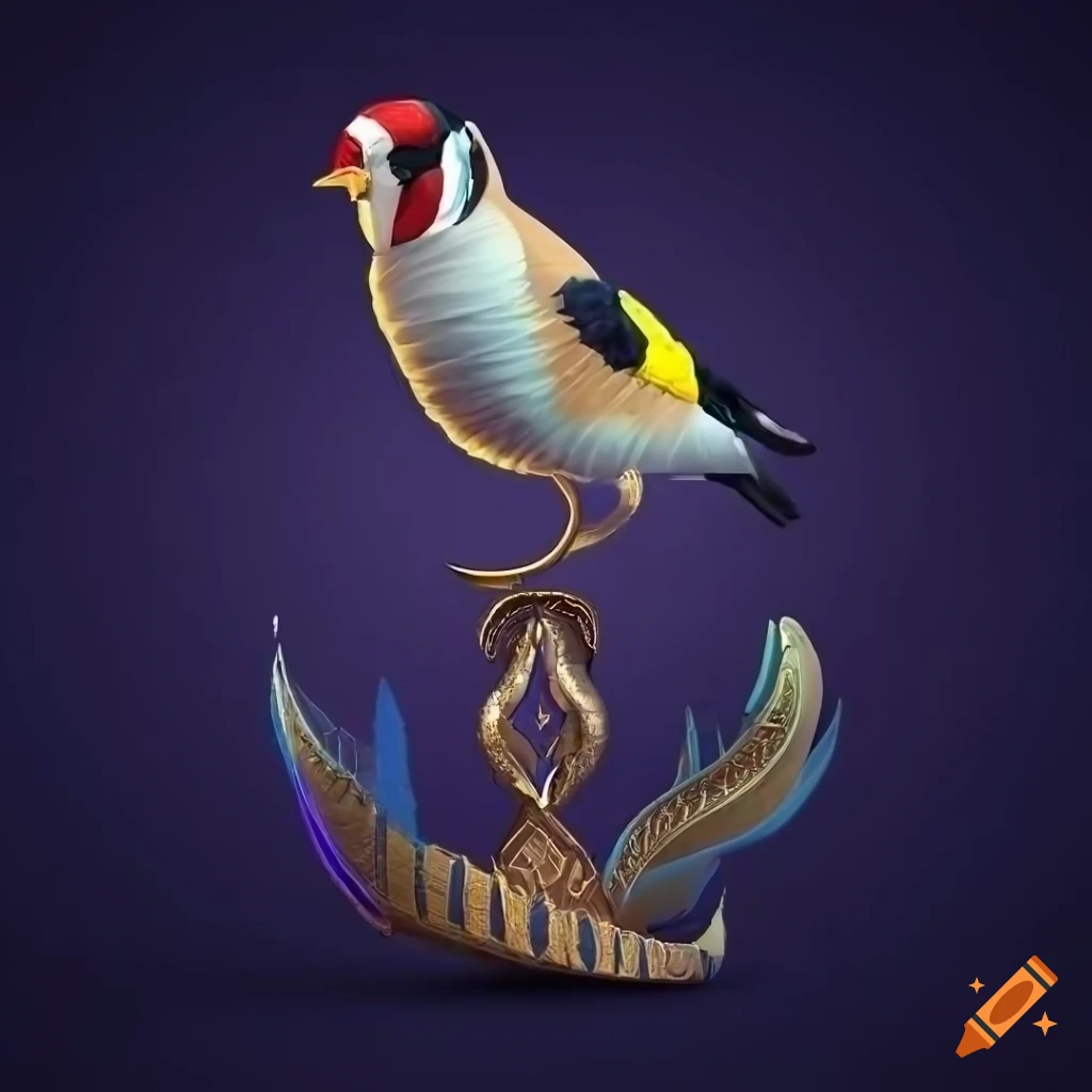 detailed illustration of a European goldfinch bird