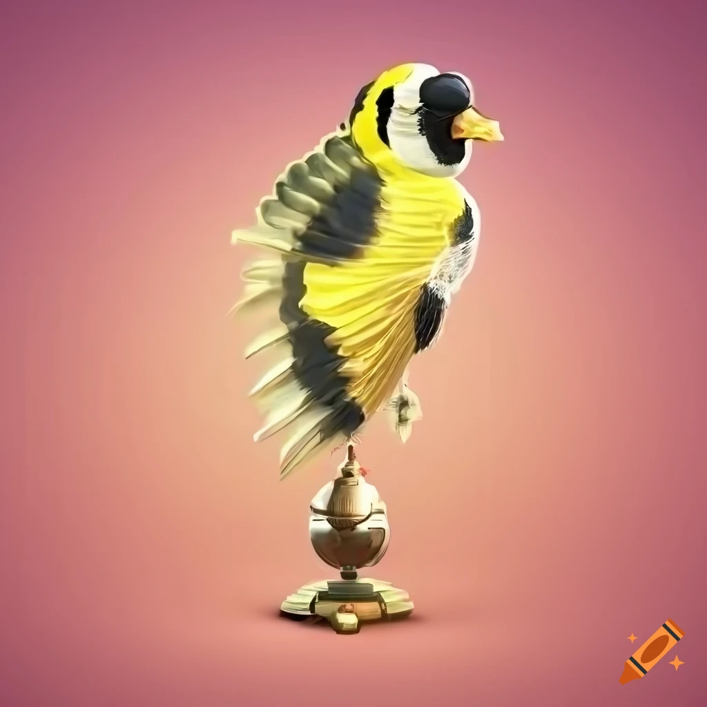 detailed illustration of a European goldfinch bird