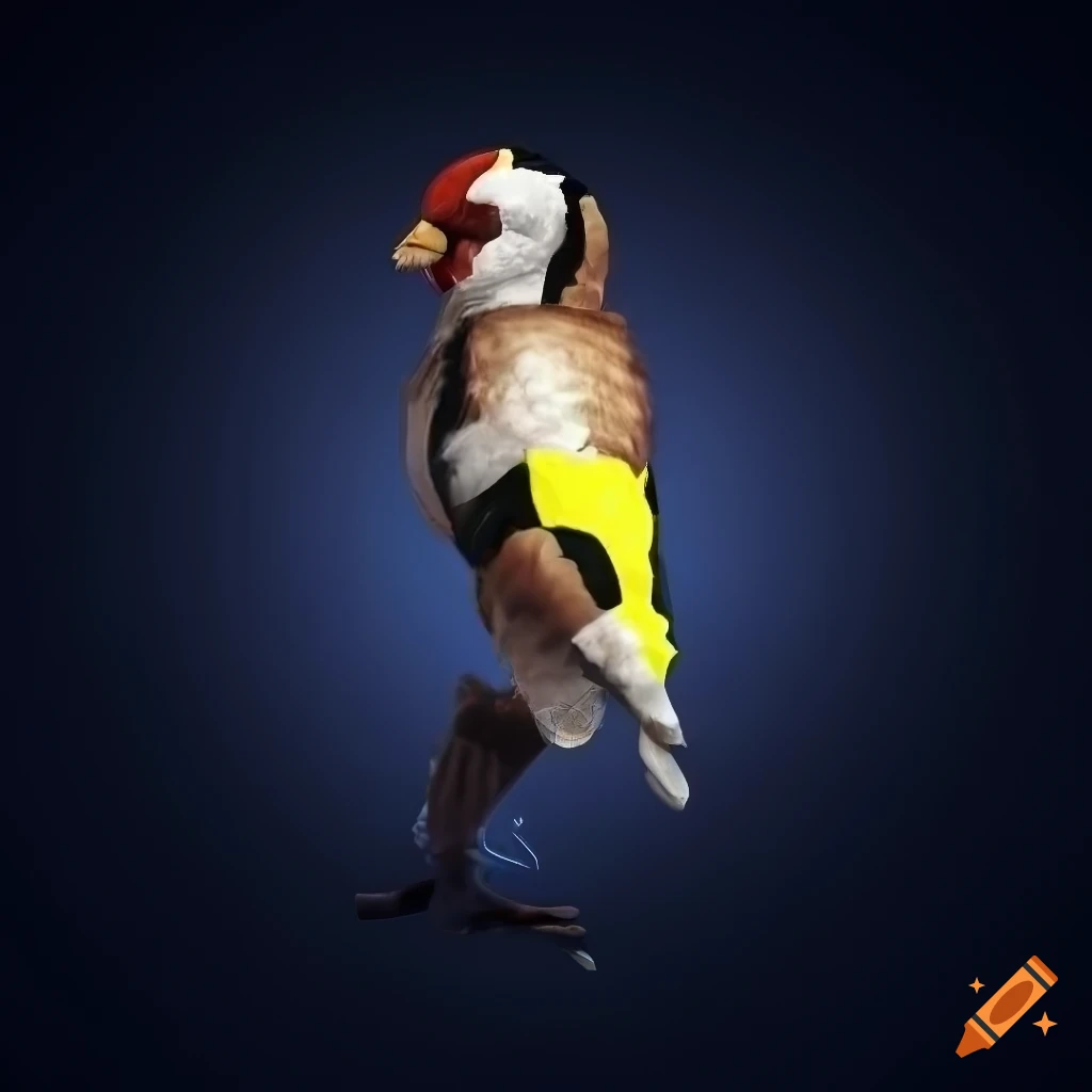 illustration of a European Goldfinch with intricate details