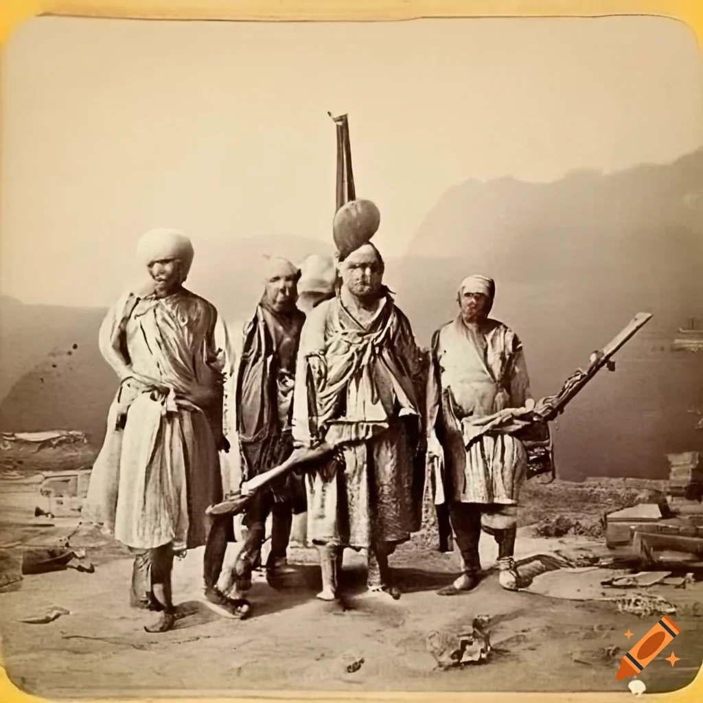 old photo of war with a giant on the back