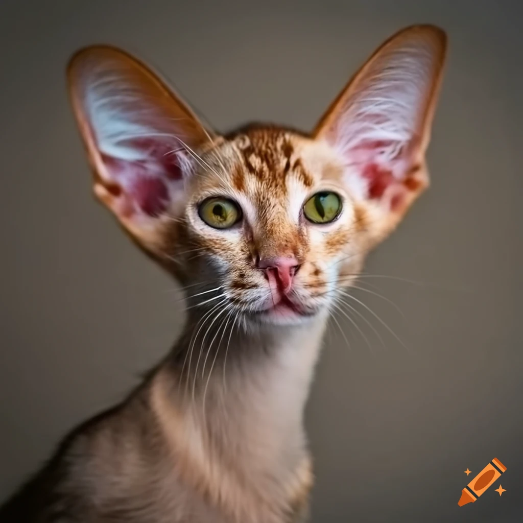 tan Oriental kitten with golden eyes
