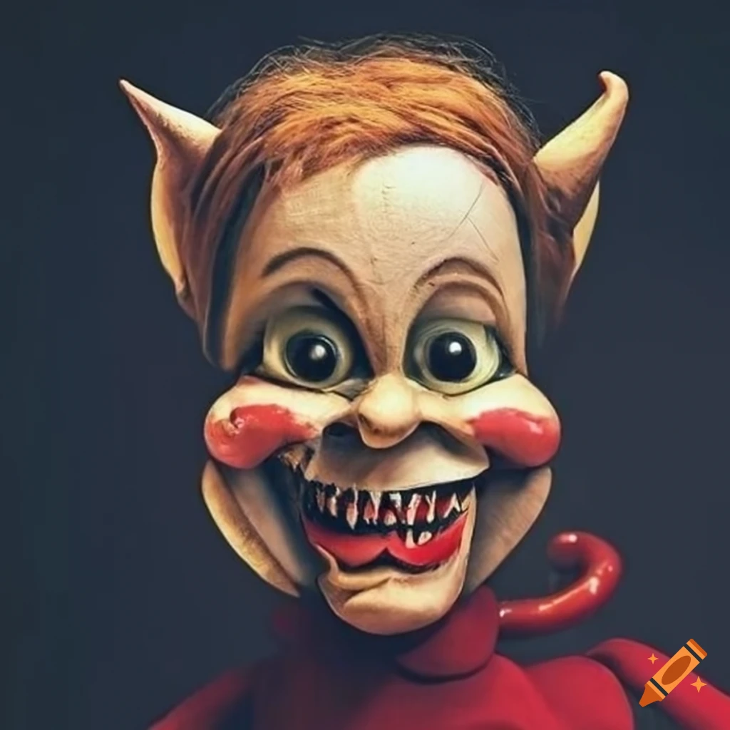 Vintage ventriloquist puppet of a devil on Craiyon