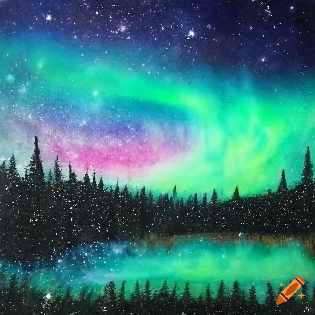 Drawing the Northern lights(Aurora borealis) with soft pastels | Leontine  van vliet - YouTube