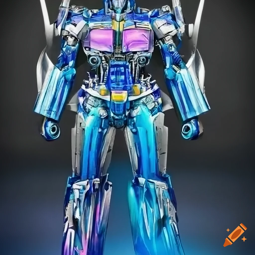 Artistic photo of a detailed optimus prime figurine on Craiyon