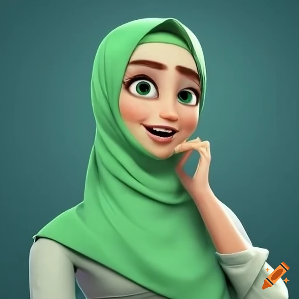 Woman wearing green hijab in sales team