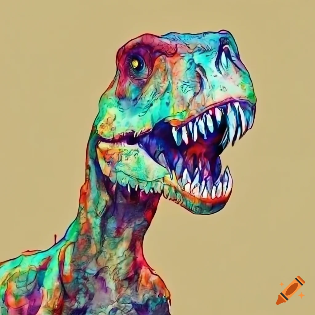 outline of a t-rex dinosaur
