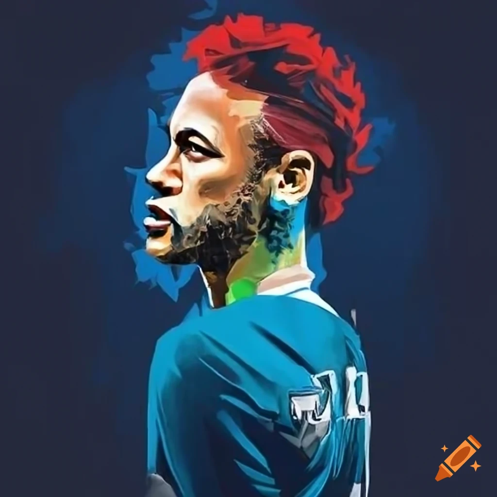 Neymar Jr artwork in cubist style