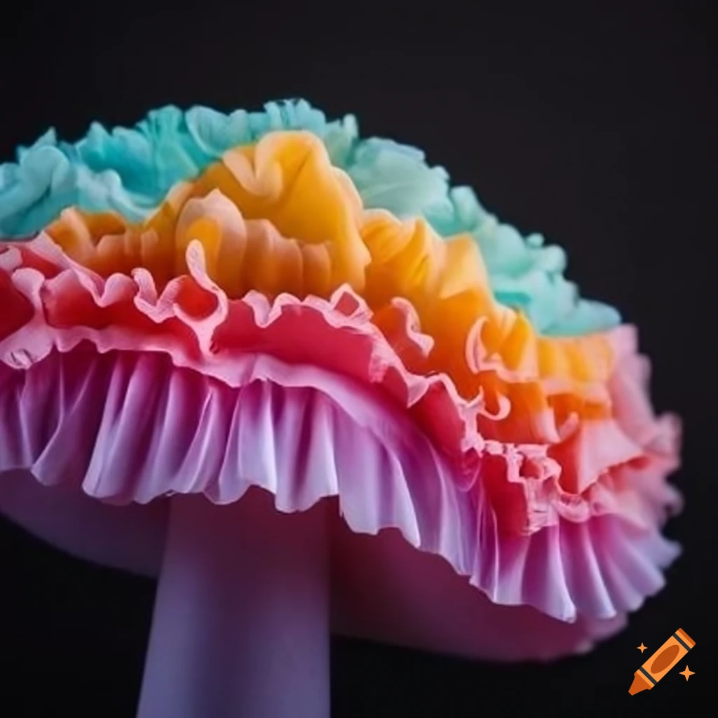 fabric frill mushroom sculpture