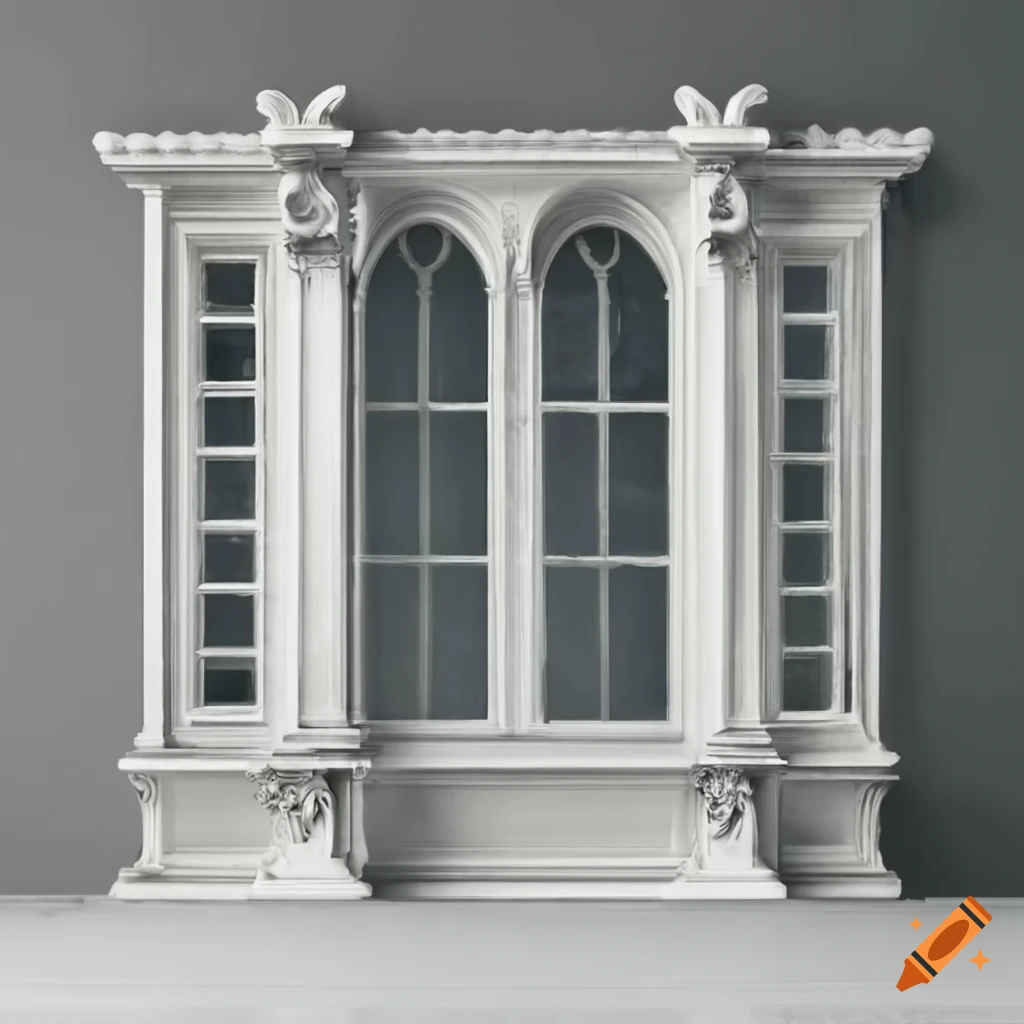 Ornamental rococo glass facade on Craiyon
