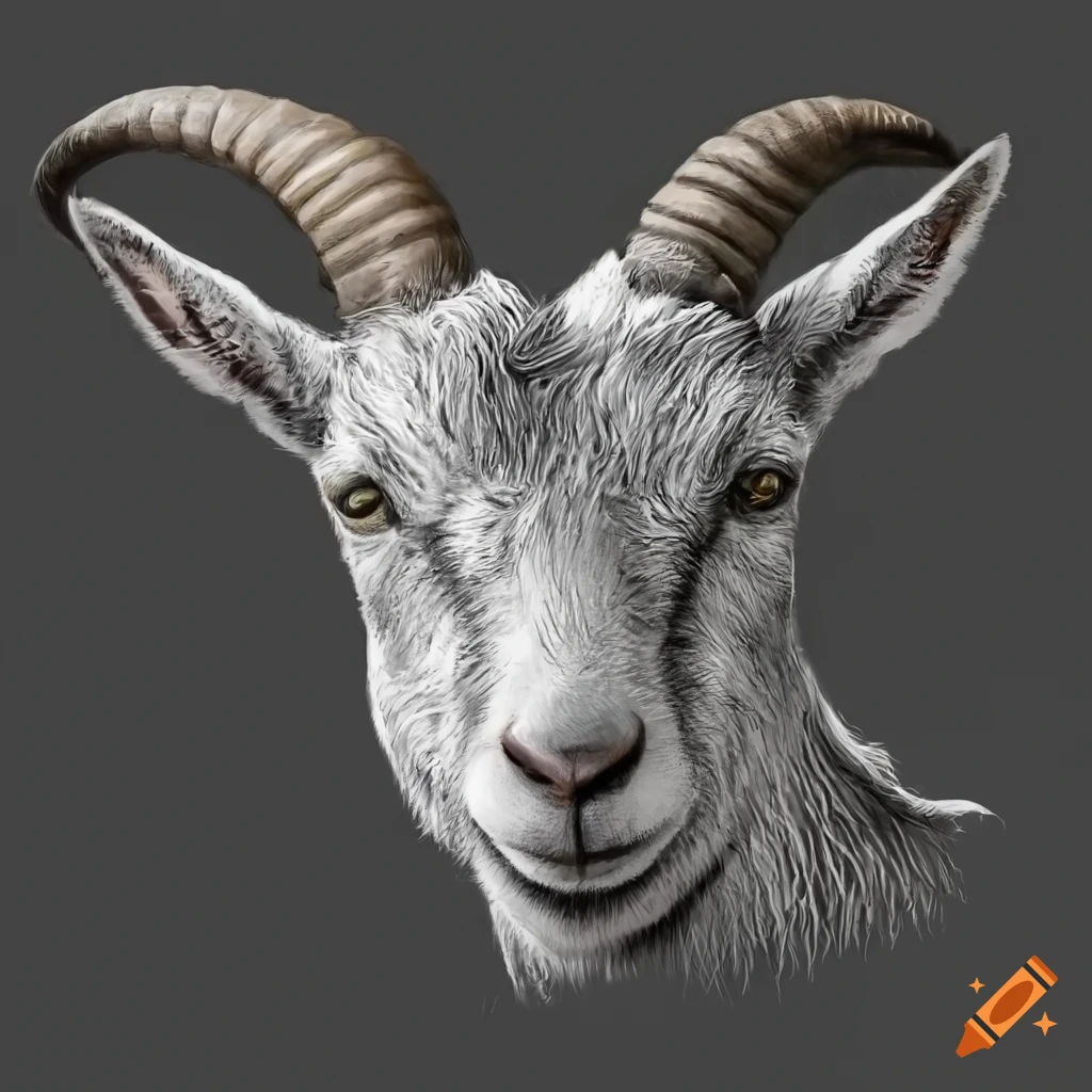 Goat Cartoon Caricature in Black and White Style from Photo
