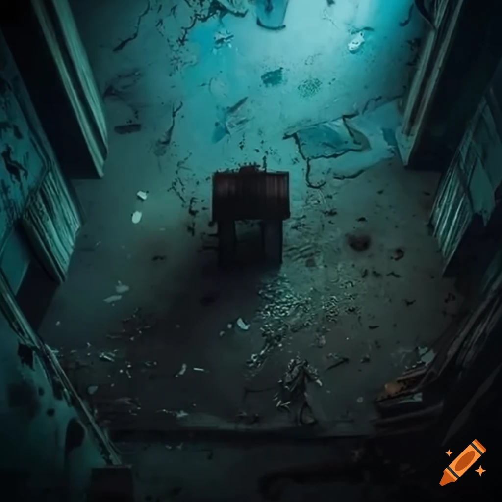 Top View Of An Abandoned Cremation Room