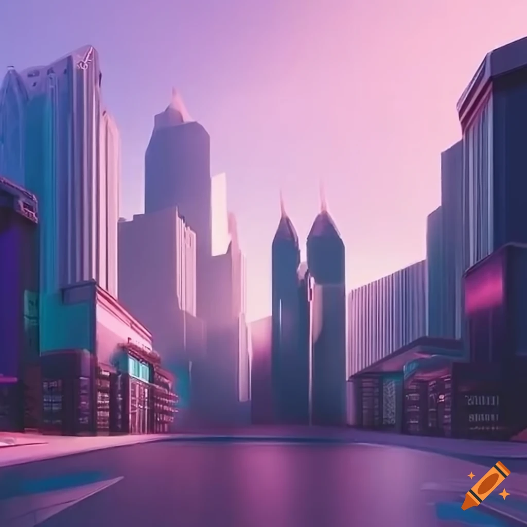 y2k style cityscape