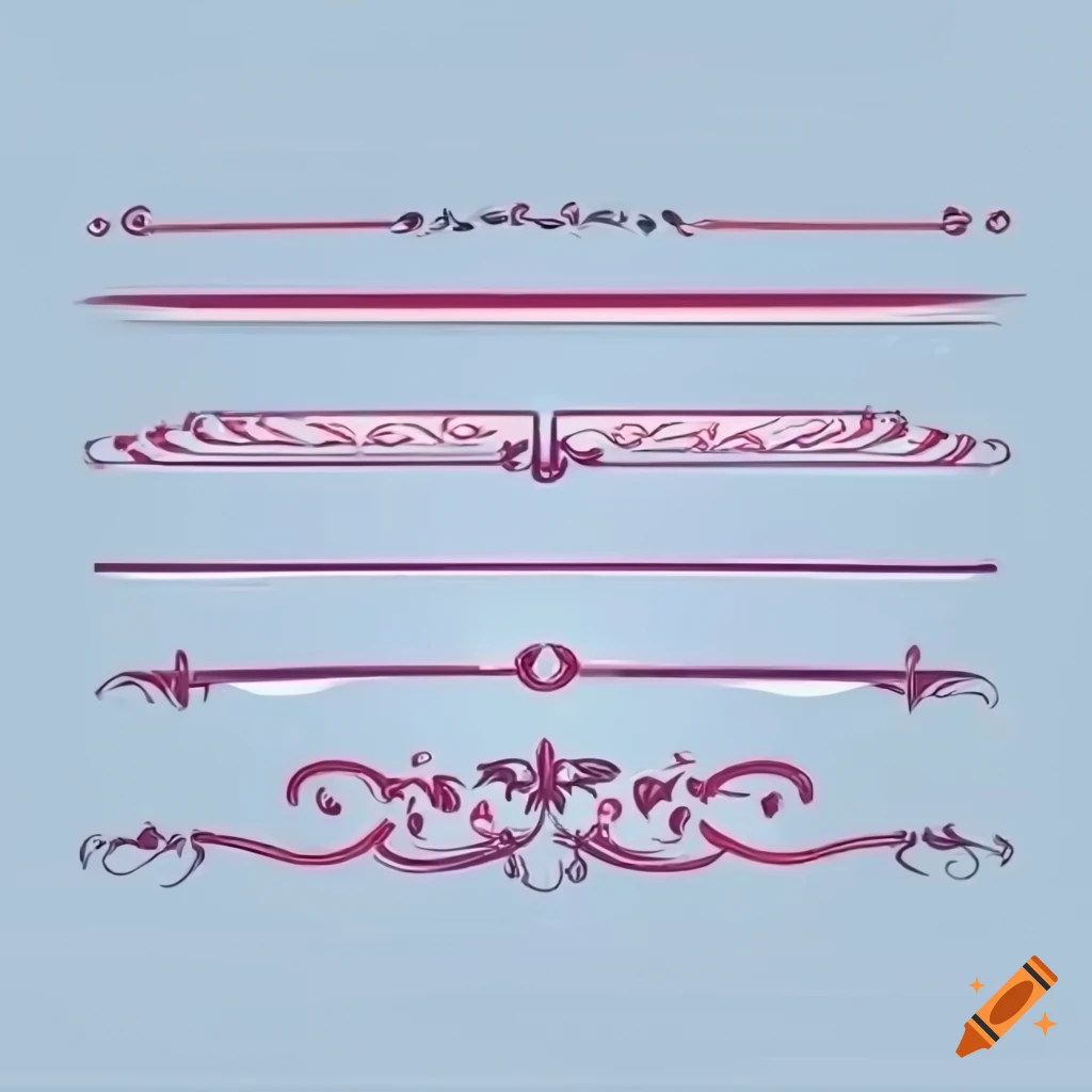 horizontal line divider with ornament on white background