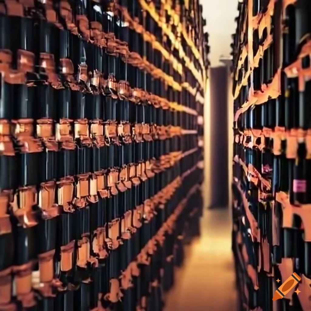wine bottles in a warehouse