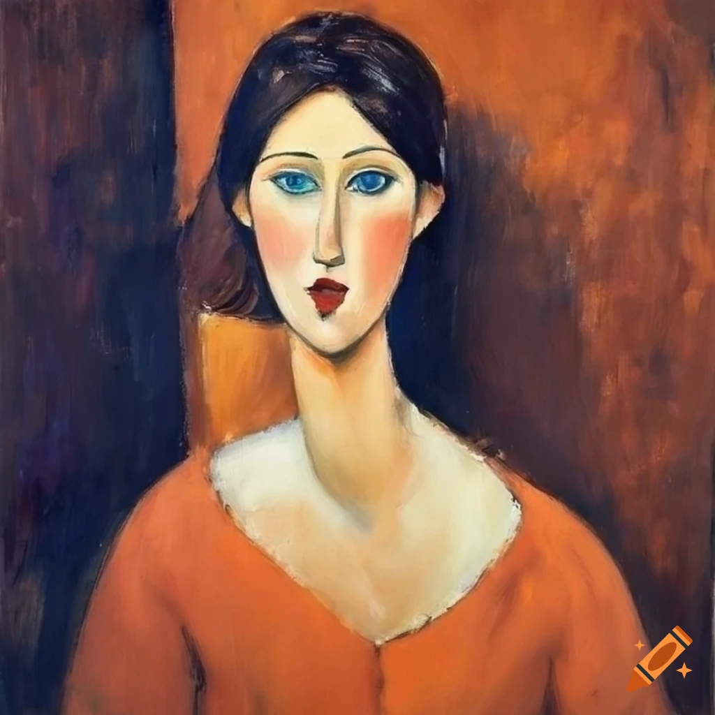 Portrait Of A Beautiful Polish Woman In Modigliani Style On Craiyon