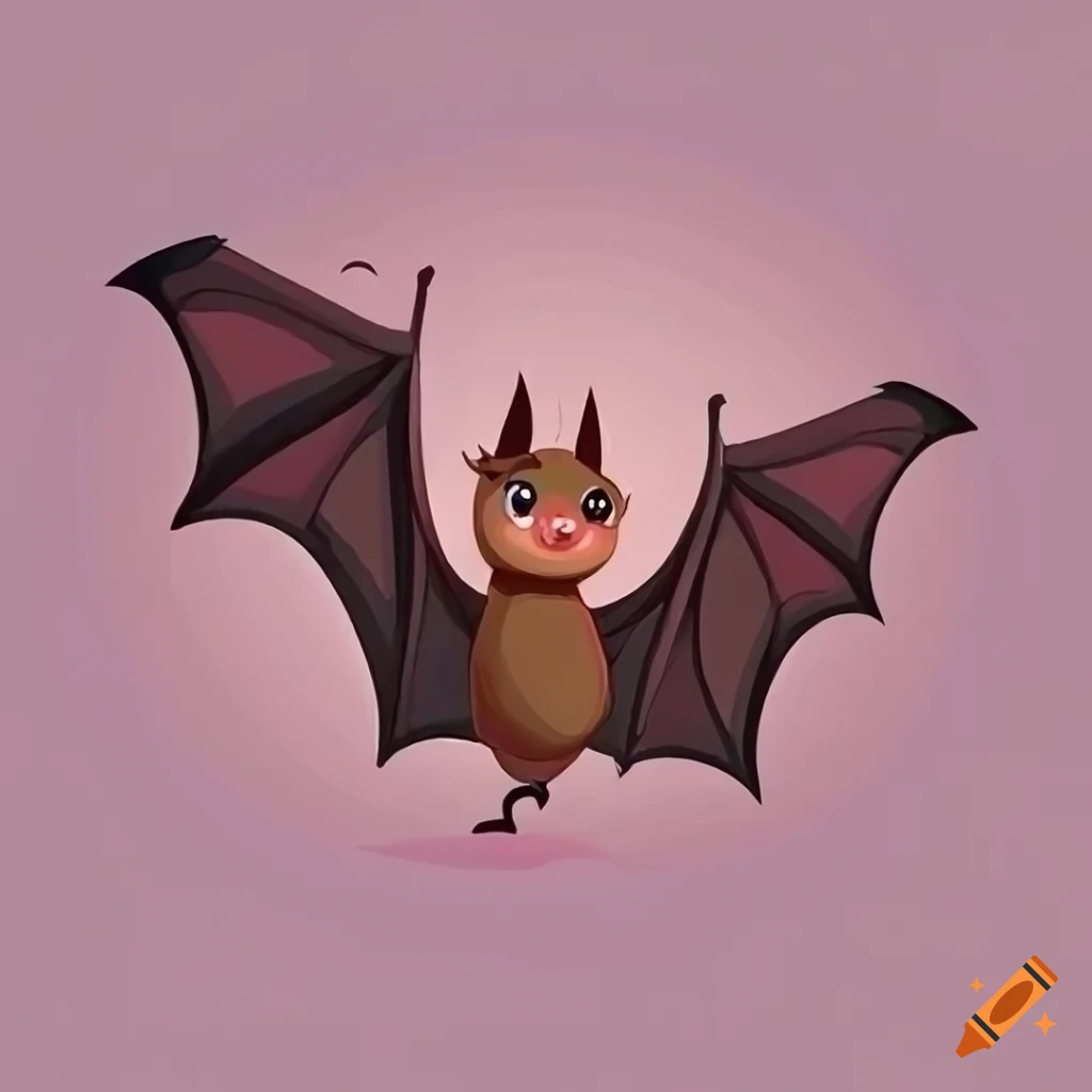 Cartoon cute bat illustration on Craiyon