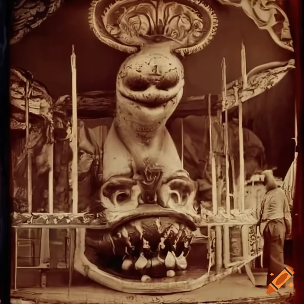vintage fairground monster illustration