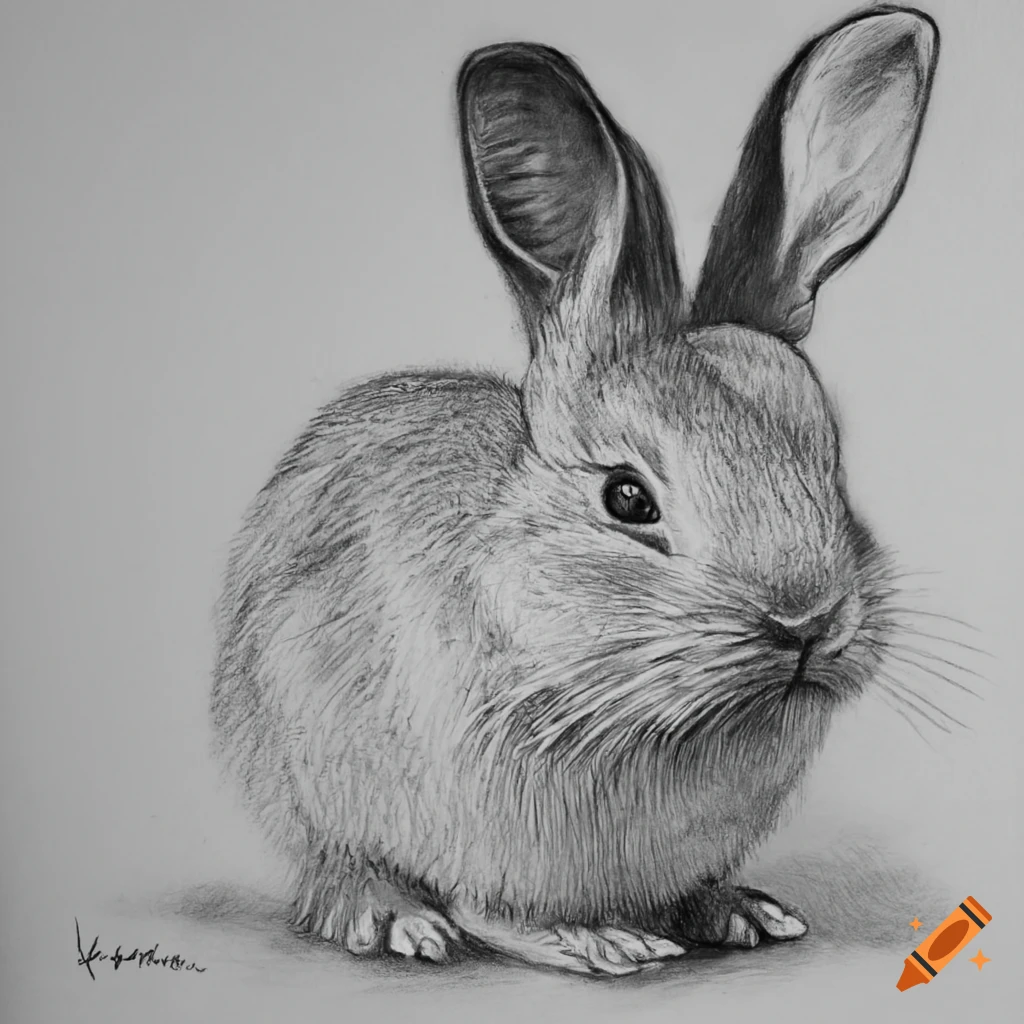 Bushy Bunny - Drawing Print