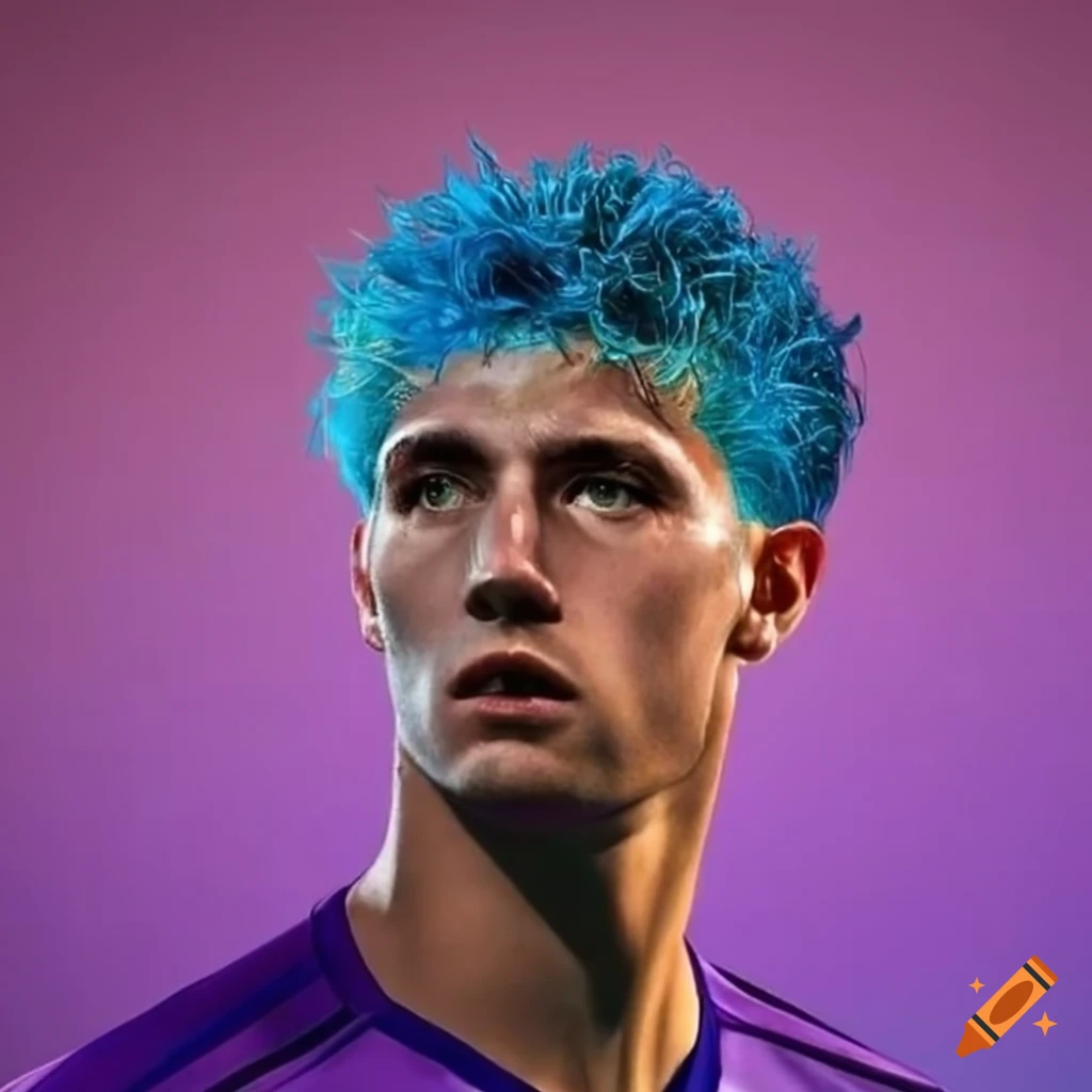 Spanish Soccer Player With Blue Hair On Craiyon
