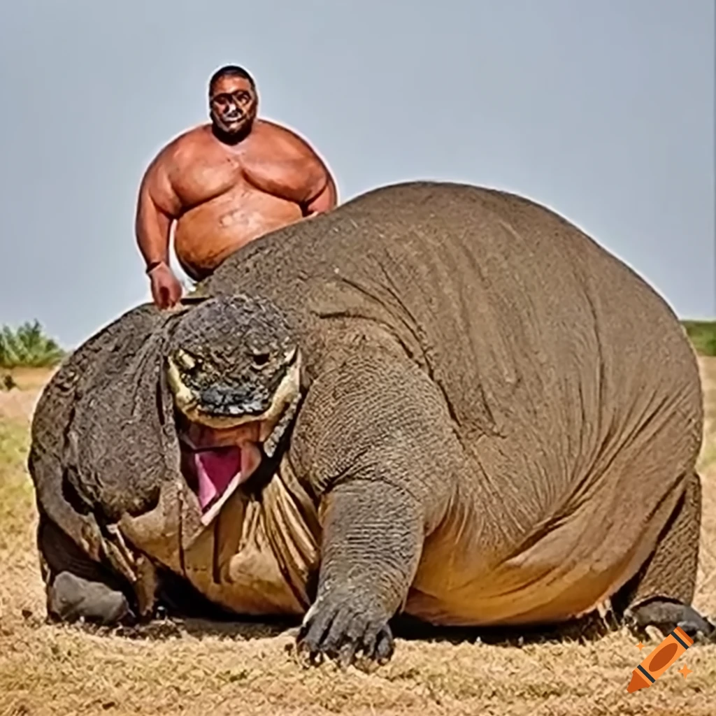 Rear view of a massive komodo dragon on Craiyon