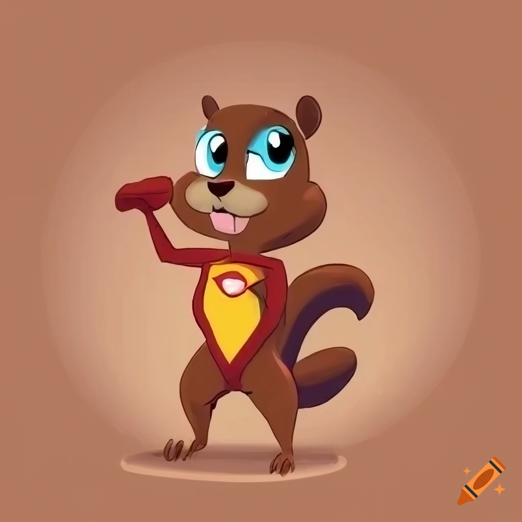 Cartoon of a superhero squirrel saving the world on Craiyon
