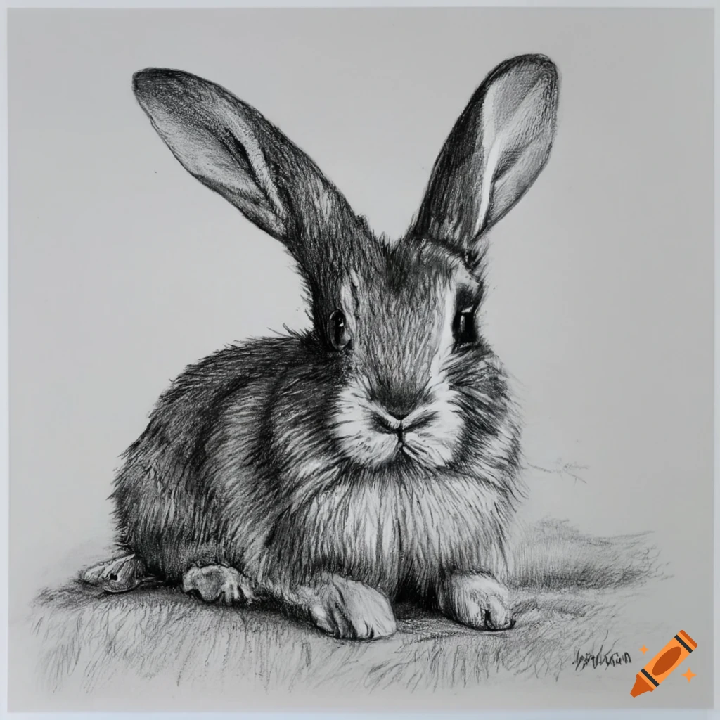 Rabbit pencil drawing