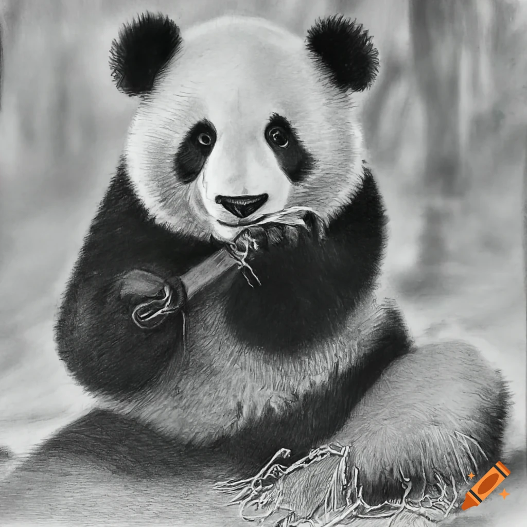 Mother and baby panda illustration. Cute hand drawn panda bear. Realistic  animal illustration Stock Illustration | Adobe Stock