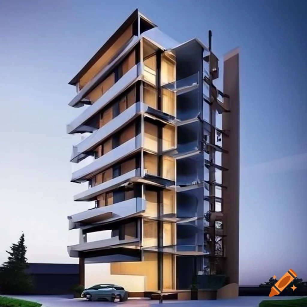 Modern Exterior Design Of A Residential Building On Craiyon