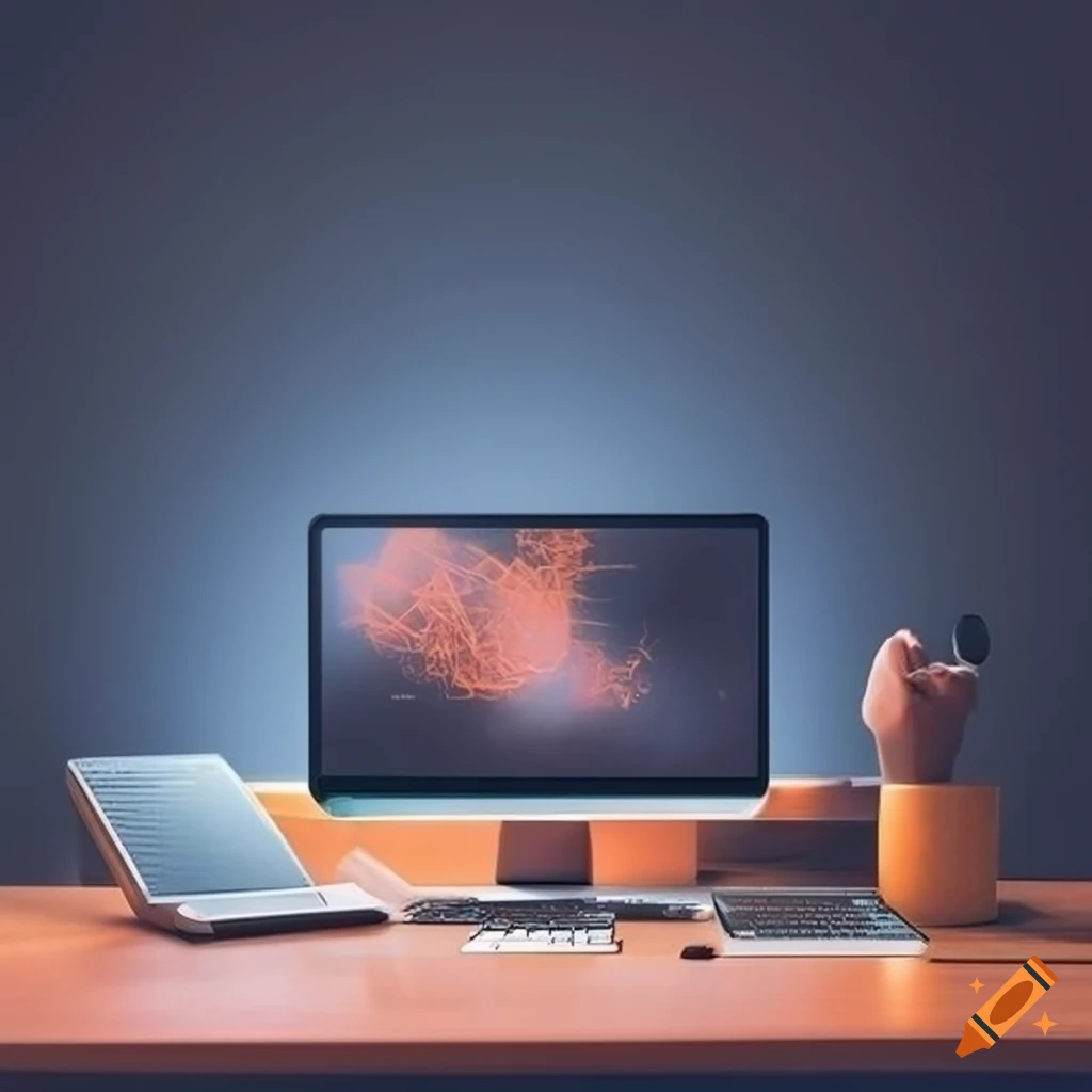 Modern Study Setup With Computer Coding In Python On Craiyon