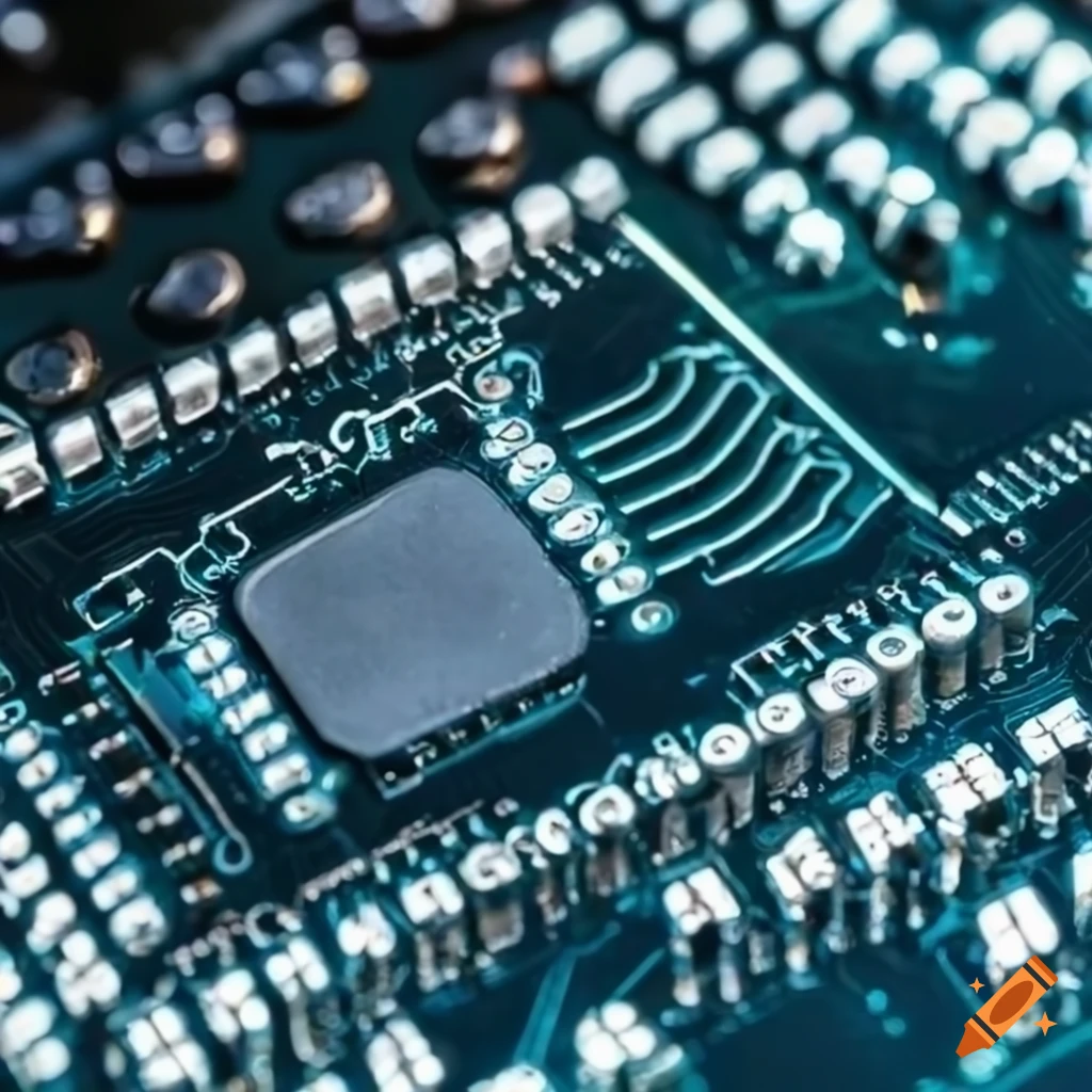 Closeup of microsoldering on a mobile phone circuit board
