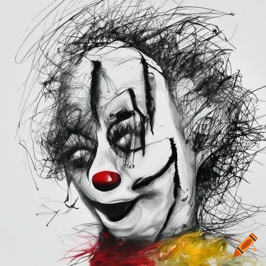 Drawing Demonic Clown Face - YouTube