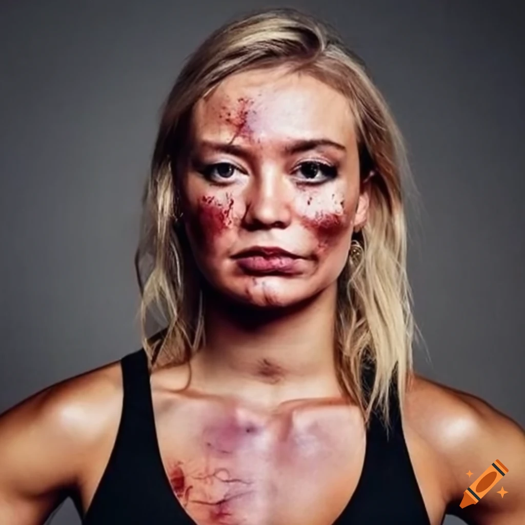 Ebba Busch after a tough MMA fight