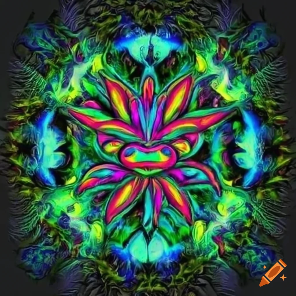 Magic mushroom psychedelic plant trippy logo illustrations By  artgrarisstudio | TheHungryJPEG