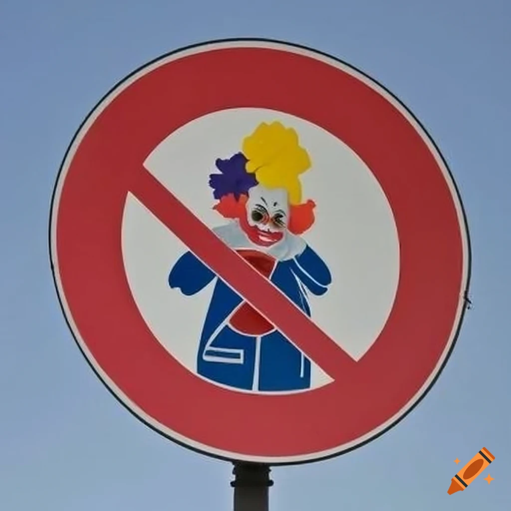 street sign with no clown symbol