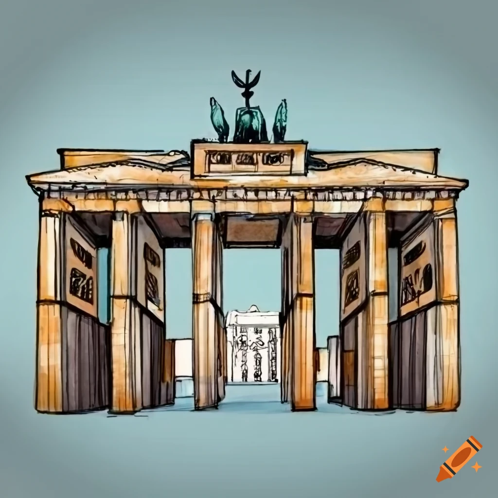 Brandenburg gate drawing on Craiyon