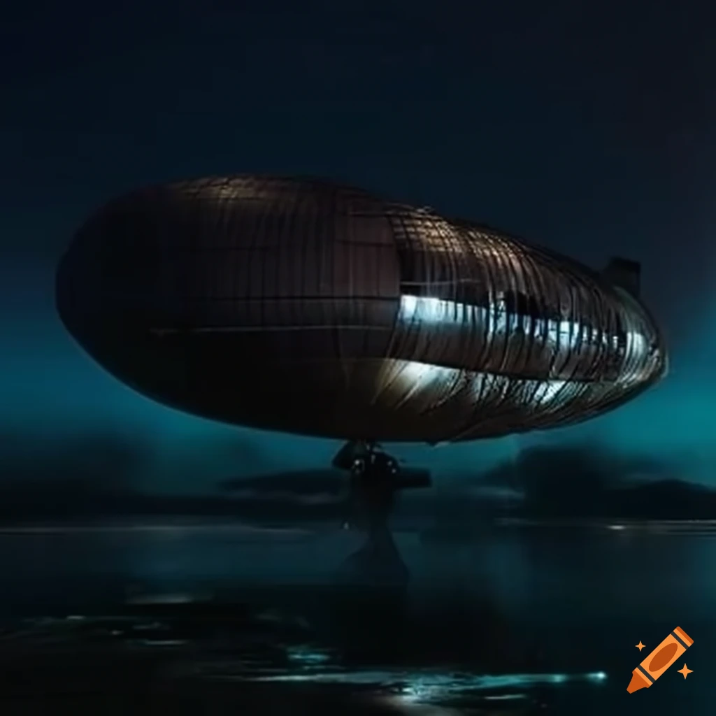 image of a luxury militarized airship with propellers and wings