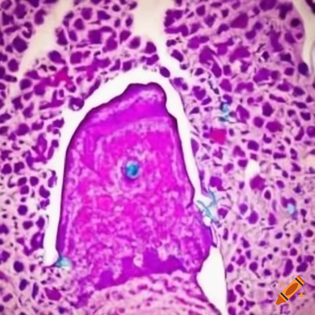 microscopic view of human thyroid cells
