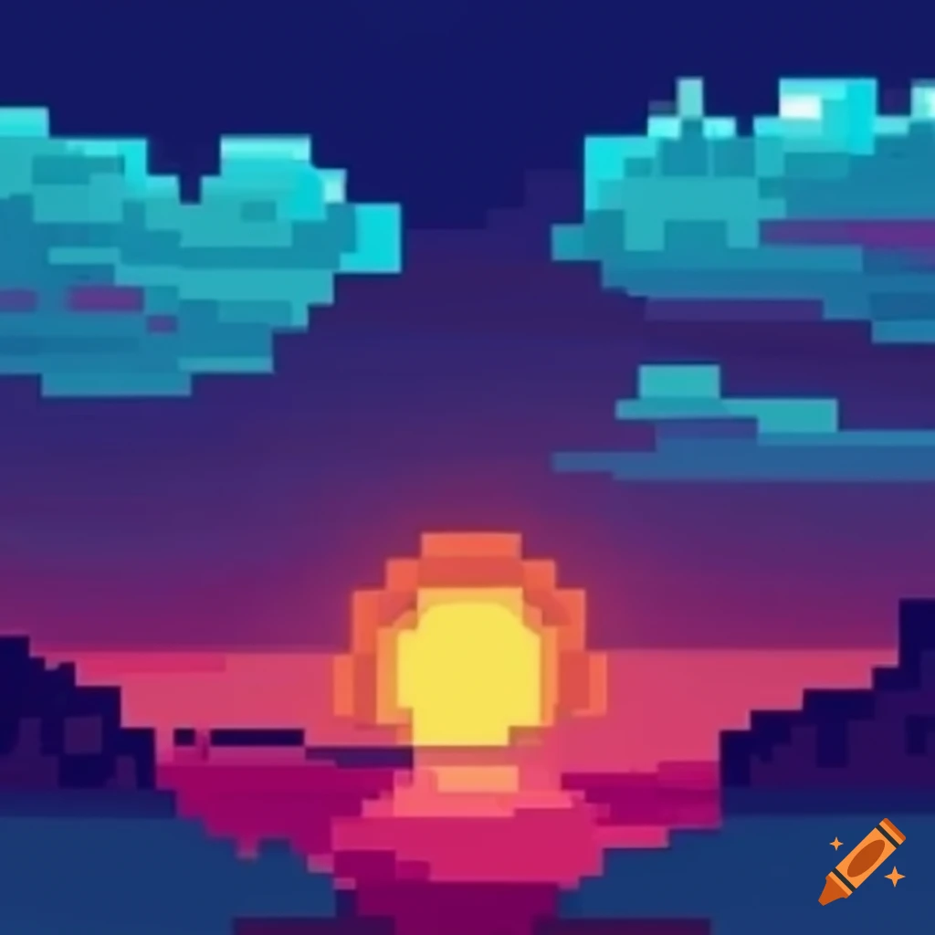 pixel art of the sun